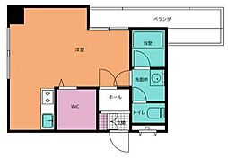 TributeCentral ワンルームの間取図画像