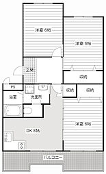 セントラルハイツB 3DKの間取図画像