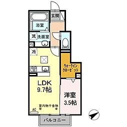 コンフィアンサ 1LDKの間取図画像