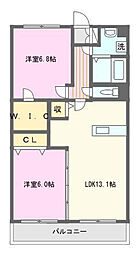 ORANGEHILLS 2LDKの間取図画像