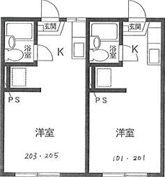 No.10フォーブルサンタモニカ ワンルームの間取図画像