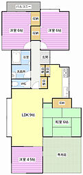 ハイタウン初生 4LDKの間取図画像