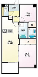 ガーデン昴 2LDKの間取図画像