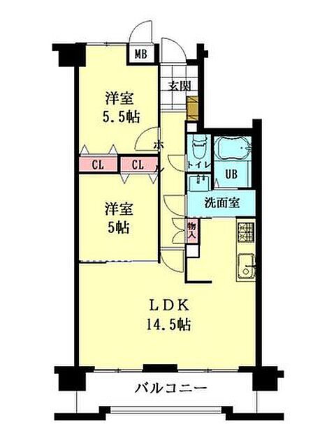 2LDK 間取り