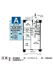 コーシャハイツ瓜破 3LDKの間取図画像