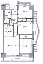 コーシャハイツ苅田 3LDKの間取図画像