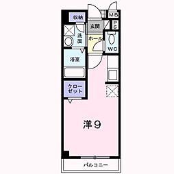 ベルアルモニー1番館 1Kの間取図画像