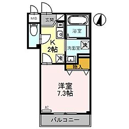 アバンウェル泉佐野 1Kの間取図画像