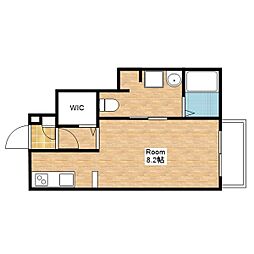 RUSH　I 1階1Kの間取り