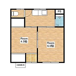松風荘 1階2Kの間取り