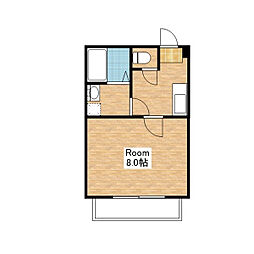 JR北陸本線 長浜駅 徒歩35分の賃貸アパート 1階1Kの間取り