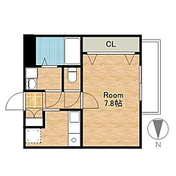 JR北陸本線 長浜駅 3.9kmの賃貸マンション 2階1Kの間取り