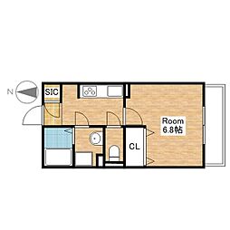 JR北陸本線 長浜駅 徒歩24分の賃貸アパート 1階1Kの間取り