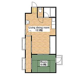 JR北陸本線 長浜駅 徒歩9分の賃貸マンション 6階1LDKの間取り