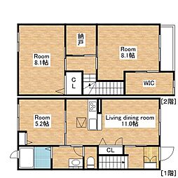 JR北陸本線 長浜駅 徒歩24分の賃貸テラスハウス 1階3LDKの間取り