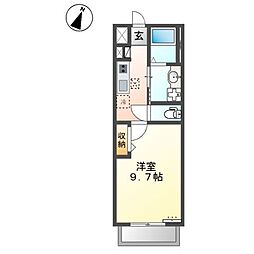 カンパニュラ 2階1Kの間取り