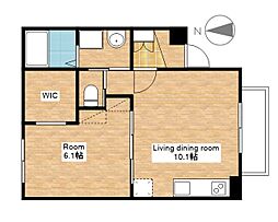 JR北陸本線 田村駅 徒歩21分の賃貸アパート 1階1LDKの間取り