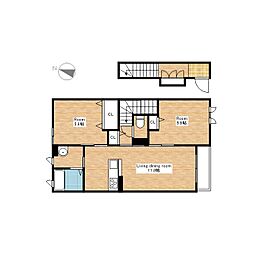 オクサリス 2階2LDKの間取り