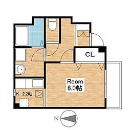 ノールヴィラージュ 1Kの間取図画像