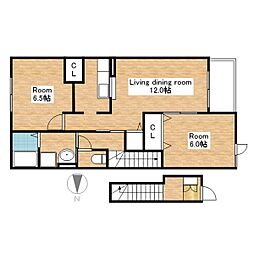 フォレストパーク参番館 2LDKの間取図画像