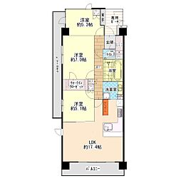 一条レジデンス西伊場 3LDKの間取図画像