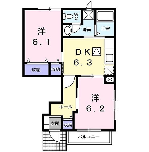 ラーディクス・K 103｜茨城県日立市千石町４丁目(賃貸アパート2DK・1階・46.92㎡)の写真 その2