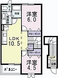 サンライトヒルズ 2LDKの間取図画像