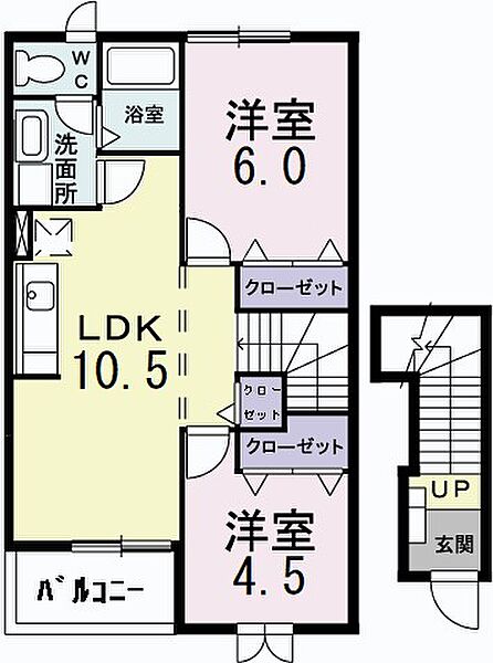 サンライト　ヒルズ 202｜茨城県日立市金沢町４丁目(賃貸アパート2LDK・2階・51.67㎡)の写真 その2