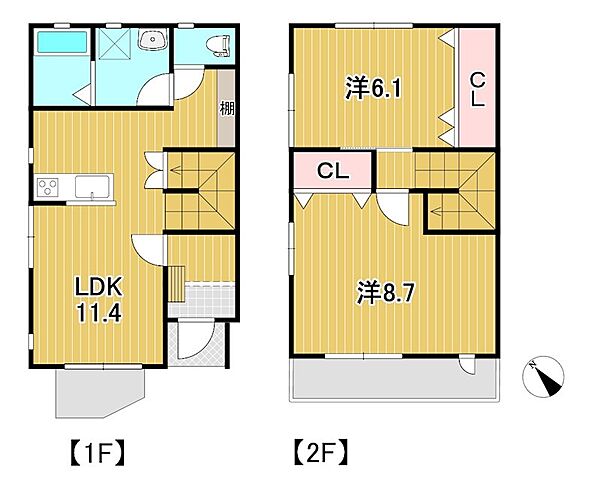 ラメール鈴の宮 1｜茨城県日立市東町４丁目(賃貸アパート2LDK・2階・66.00㎡)の写真 その2