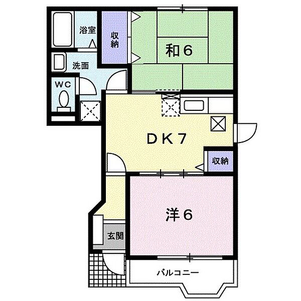 サンライトヴィラ 103｜茨城県日立市大久保町２丁目(賃貸アパート2DK・1階・44.34㎡)の写真 その2