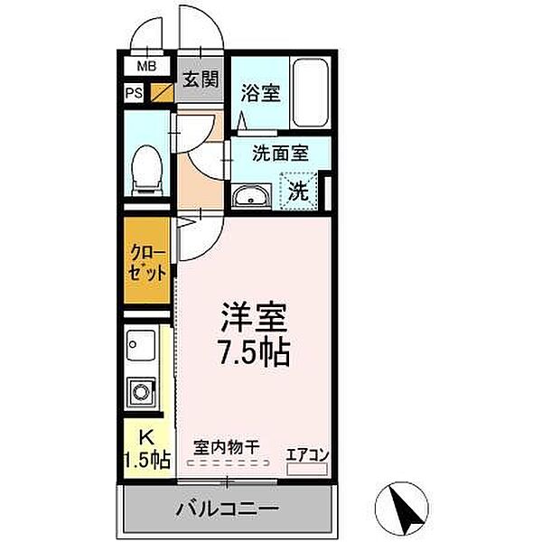 グレースライフ泉ヶ森 305｜茨城県日立市水木町２丁目(賃貸アパート1K・3階・26.71㎡)の写真 その2