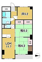 黒川第二マンション 601 ｜ 茨城県日立市河原子町４丁目（賃貸マンション3LDK・6階・66.38㎡） その2