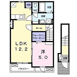 hasta　la　Vista 2階1LDKの間取り
