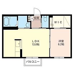 メゾンドフェリス 1LDKの間取図画像