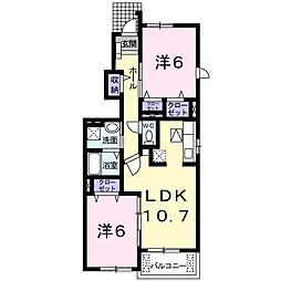 サニーK5 2LDKの間取図画像