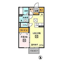 ブルマーレ 1LDKの間取図画像