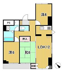 リバ・オールマンション 3LDKの間取図画像