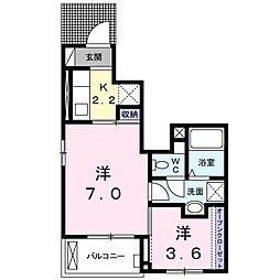 山根マーヴェラスマンション2 1SKの間取図画像
