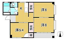 ヤママスコーポ 3Kの間取図画像