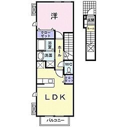 ウィスティリア 1LDKの間取図画像