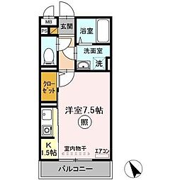 グレースライフ泉ケ森 1Kの間取図画像