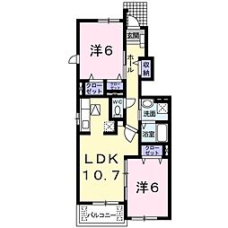 サニーK5 2LDKの間取図画像