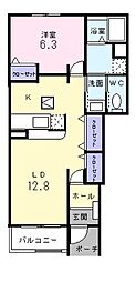 ブランシエ 1LDKの間取図画像