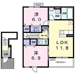 ソリヤード 2LDKの間取図画像