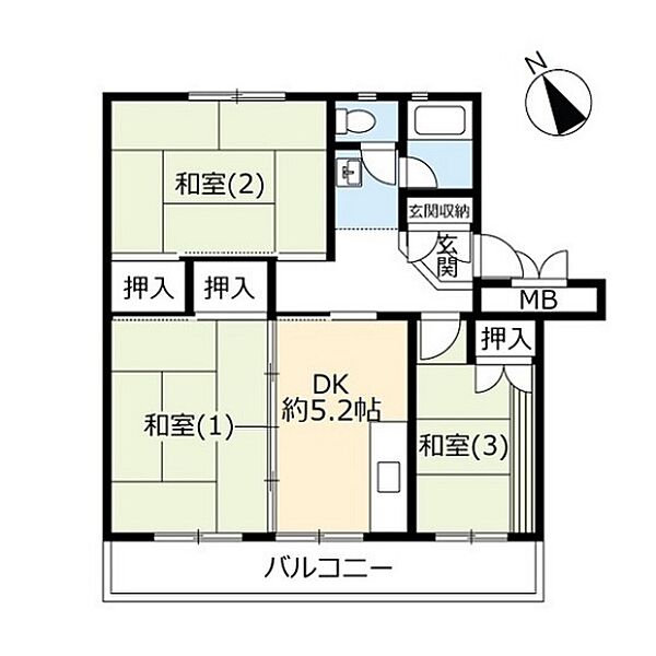 UR幸手 0-03-0012-0404｜埼玉県幸手市栄(賃貸マンション3DK・4階・55.32㎡)の写真 その2