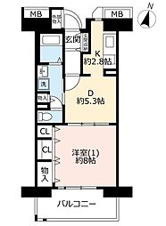 UR都市機構コンフォール松原4号棟 1DKの間取図画像