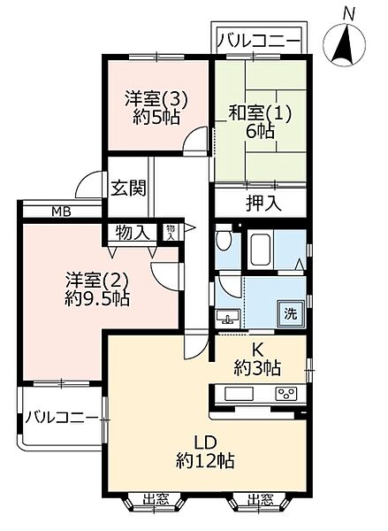 URうらわイーストシティかえで街 0004-0401｜埼玉県さいたま市緑区東浦和2丁目(賃貸マンション3LDK・4階・84.37㎡)の写真 その2