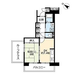 UR都市機構コンフォール南浦和22号棟 1DKの間取図画像