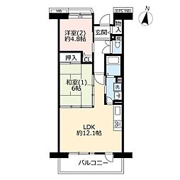 UR都市機構コンフォール南浦和6号棟 2LDKの間取図画像