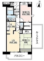 UR都市機構コンフォール南浦和9号棟 2LDKの間取図画像